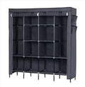 67" Clothes Closet Portable Wardrobe Clothes Storage Rack 12 Shelves 4