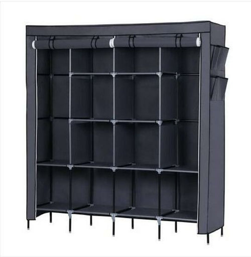 67" Clothes Closet Portable Wardrobe Clothes Storage Rack 12 Shelves 4