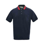 Polo shirt splicing men's casual high-end pique fabric fashion mesh