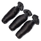 10A Grade 3/4 Straight Bouncy Curl Fumi Human Hair bundles with 4x4 Cl