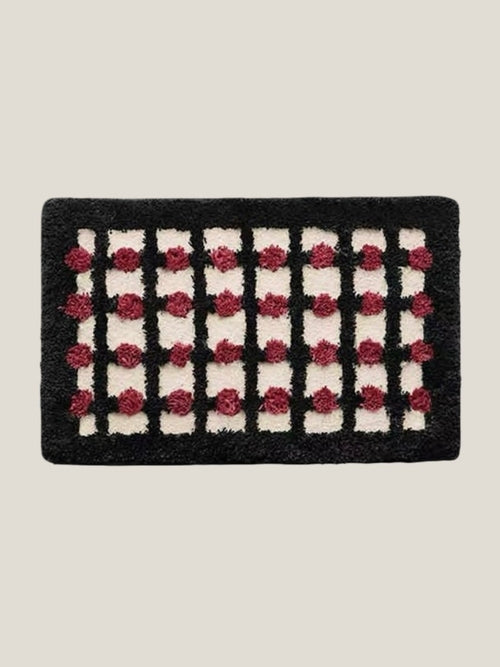 Retro Dotted Bath Rug, Ultra Soft, Absorbent & Anti-slip