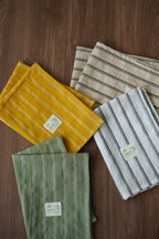 Retro Farmhouse French Linen Stripe Placemat for Elegant Table Setting