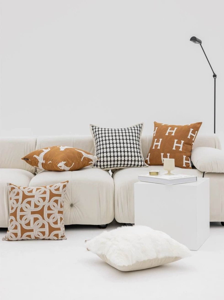 Safari Decorative Terracotta Throw Pillowcase, Earthy Tone Modern Fall