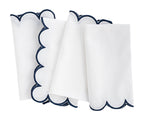 Navy Scalloped Edge Napkins  LongWave
