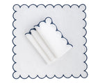 Navy Scalloped Edge Napkins  LongWave