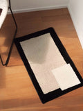Soft Contemporary Abstract Geometric Bath Rug, Absorbent,
