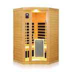Thermora Premium 2-Person Corner Space Infrared Wooden Sauna Room With Bluetooth Speakers, 1600W (SAK81524)