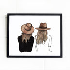 Two Hat Girls Best Friend Art Print