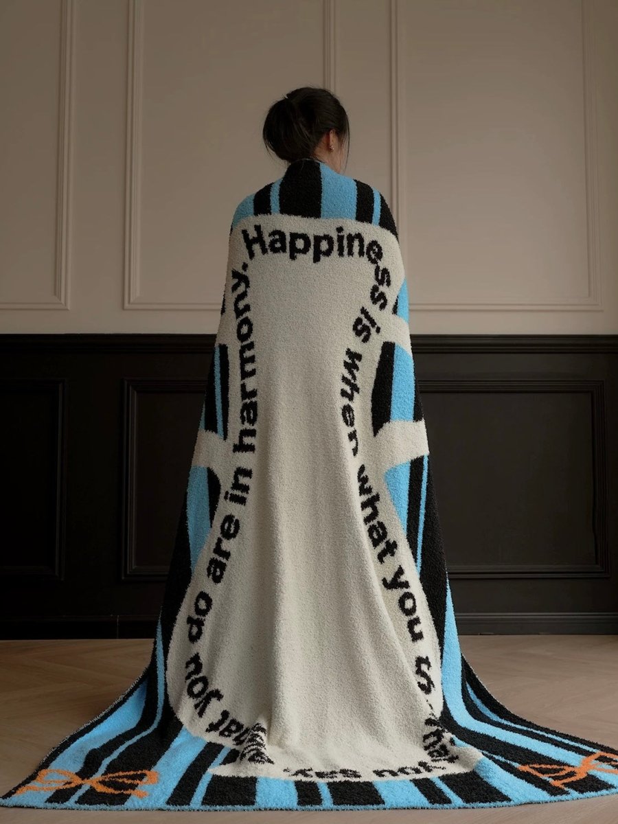 Ultra Soft Whimsical Cute Stripe Vase Throw Blanket - Warm Thick
