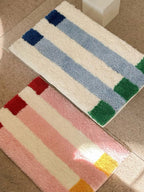 Ultra Soft Whimsical Dopamine Stripe Bath Rug, Absorbent Mat