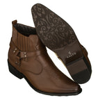 CALTO - T8113 - 3.3 Inches Taller (Dark Brown) - Zipper Boots