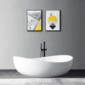 Alora Premium Freestanding Extra Large Oval Stone Besin Soaking Bathtub, 71" (SAK80751)